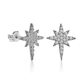 Silver Pole Star Earrings