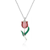 Silver Tulip Women's Necklace