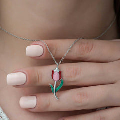 Silver Tulip Women's Necklace