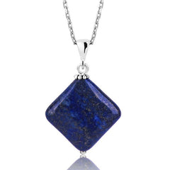 Silver Lapis Natural Stone Necklace