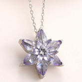 Silver Lilac Lotus Flower Women's Necklace