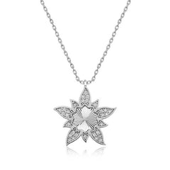 Silver Lotus Flower Women's Necklace