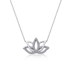 Silver Lotus Flower Necklace