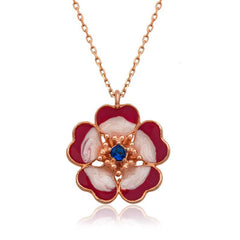 Silver Magnolia Flower Women's Necklace