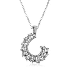 Silver Marquise Stone Women's Necklace