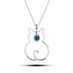 Silver March Birthstone Catwoman Necklace