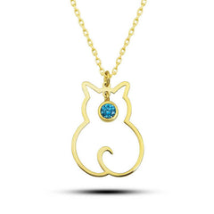 Silver March Birthstone Catwoman Necklace