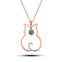 Silver March Birthstone Catwoman Necklace
