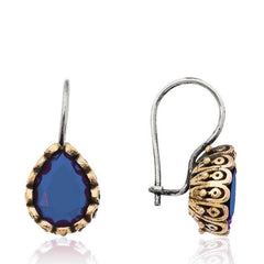 Silver Blue Drop Authentic Women's Earrings