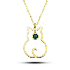 Silver May Birthstone Catwoman Necklace