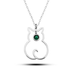 Silver May Birthstone Catwoman Necklace