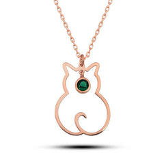 Silver May Birthstone Catwoman Necklace