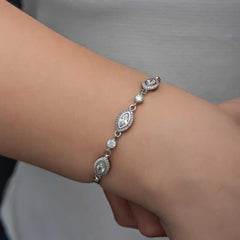 Silver Shuttle Zircon Stone Women's Bracelet
