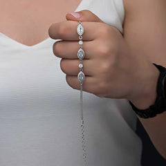 Silver Shuttle Zircon Stone Women's Bracelet