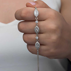Silver Shuttle Zircon Stone Women's Bracelet