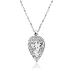 Silver Angel Drop Women's Necklace