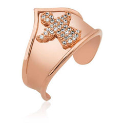 Silver Rose Angel Patterned Joint Ring