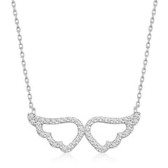 Collier pour femme en argent avec ailes d'ange