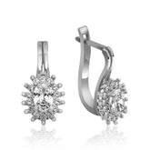 Silver Mengecli Oval Cut Earrings