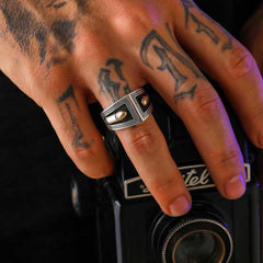 Silver Bullet Motif Men's Ring