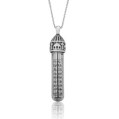 Silver Minaret Cevşen Prayer Necklace