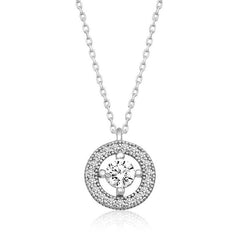 Collier minimaliste en argent avec solitaire rond pour femme