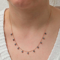 Silver Mystic Topaz Stone Rose Luck Women's Necklace