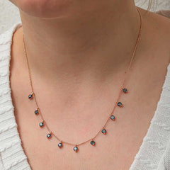 Silver Mystic Topaz Stone Rose Luck Women's Necklace