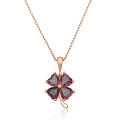 Silver Mystic Topaz Clover Necklace