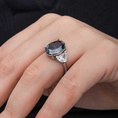 Silver Mystic Zircon Stone Women's Ring