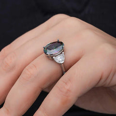 Silver Mystic Zircon Stone Women's Ring