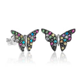Silver Mix Butterfly Earrings