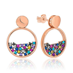 Silver Mix Stone Dew Drop Women's Earrings