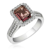 Silver Purple Baguette Stone Women's Ring