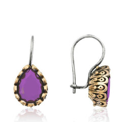 Silver Purple Drop Authentic Women's Earrings