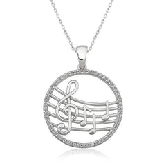 Silver Music Themed Ladies Necklace