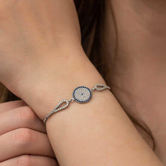 Silver Evil Eye Women's Bracelet