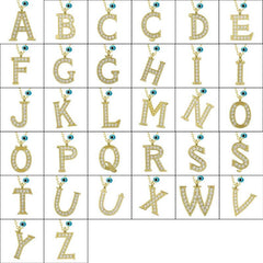 Silver Evil Eye Gold Letter R Women's Necklace