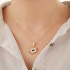 Silver Evil Eye Women's Necklace