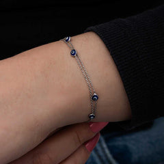 Silver Evil Eye Women's Bracelet