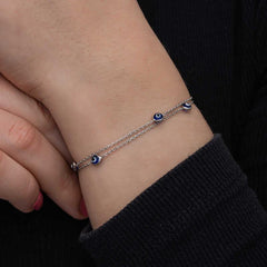 Silver Evil Eye Women's Bracelet