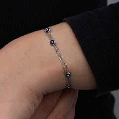 Silver Evil Eye Women's Bracelet
