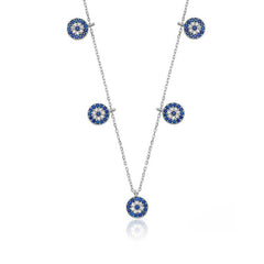 Silver Evil Eye Lucky Lady Necklace