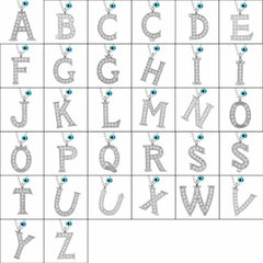 Silver Evil Eye Rhodium Letter C Women's Necklace