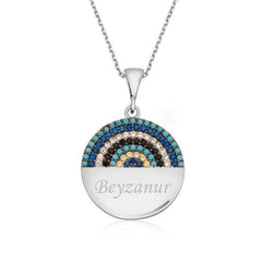 Silver Blue Stone Named Women's Necklace