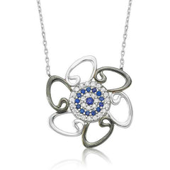 Silver Evil Eye Vav Women's Necklace