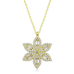 Silver Gold Narcissus Flower Women's Necklace