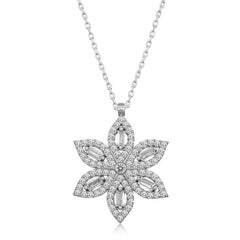 Silver Daffodil Flower Women's Necklace