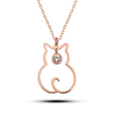 Silver April Birthstone Catwoman Necklace