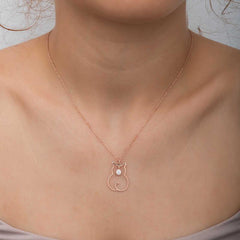 Silver April Birthstone Catwoman Necklace